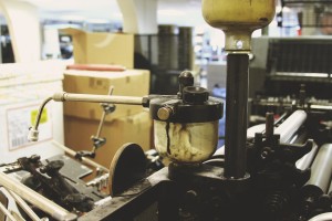 Old time printing press